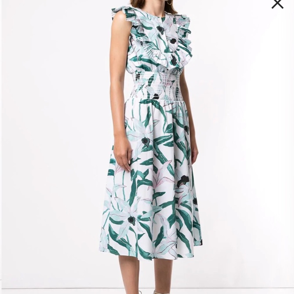 Tory Burch Floral Ruffle Bib Dress
